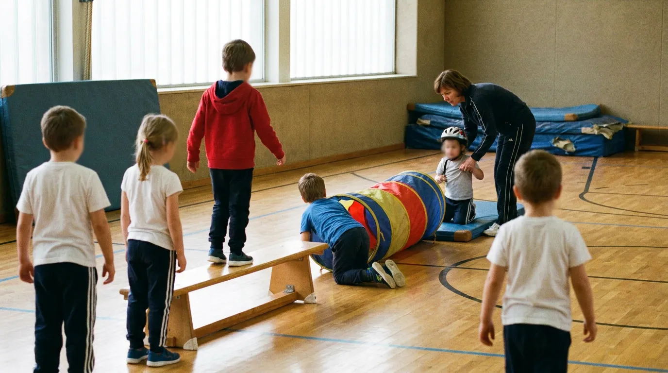Kinderturnen: Kinder beim Training